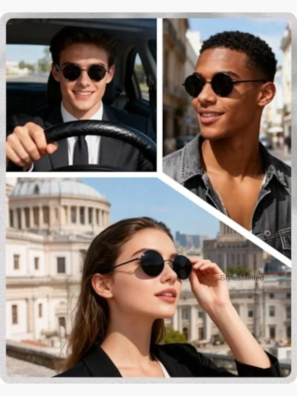 Retro Round Polarized Sunglasses UV400 Protection for Driving Travel